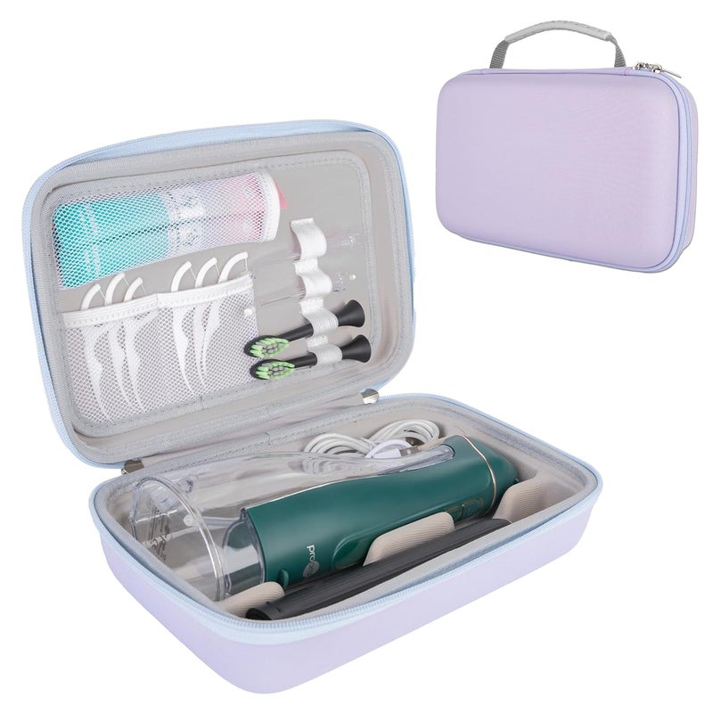 SMYV Water Flosser Travel Case, Portable Dental Oral Irrigator Travel Organizer, Hard Eva Storage Bag for Flosser, Electric Toothbrush, Toothpaset and Irrigator Accessories (Case Only) - Purple - Image 1